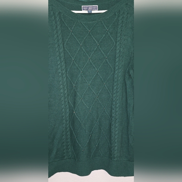 SOLD **** Karen Scott Women's Size XL Scoop Neck Pullover Sweater Hunter - Picture 3 of 4